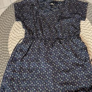 Floral Kids Dress in Navy Blue